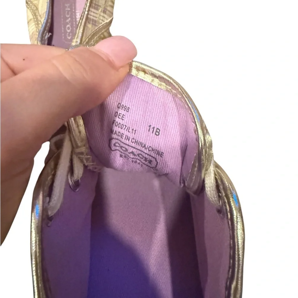 Coach Casual Plaid Canvas Lace-Up Sneakers in Cream and Lavender
